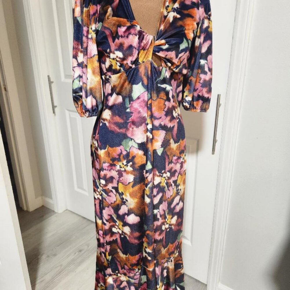 Misa Los Angeles Wallis Floral Velvet Dress in SZ Small MSRP $435